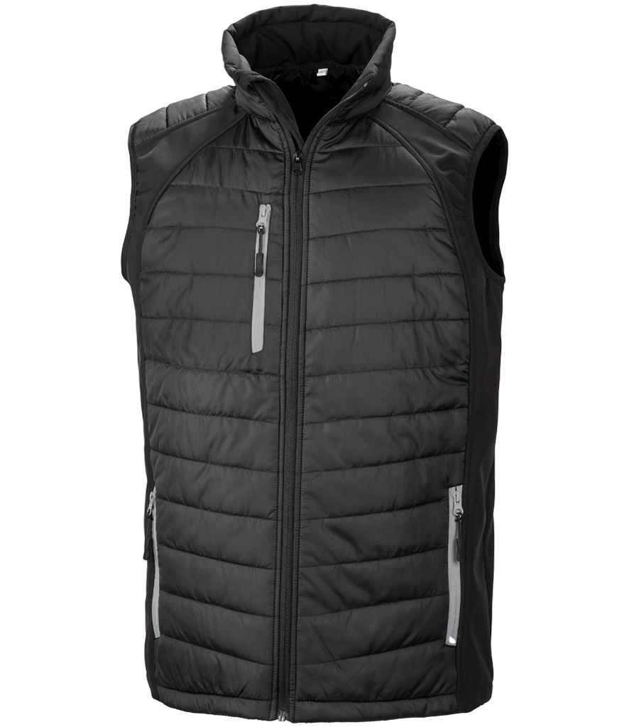 Result Genuine Recycled Compass Padded Gilet | Black/Grey - Lancashire Teamwear