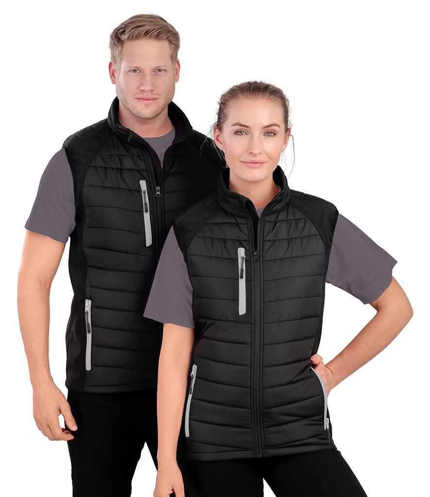 Result Genuine Recycled Compass Padded Gilet | Black/Grey - Lancashire Teamwear