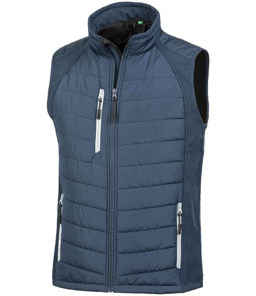 Result Genuine Recycled Compass Padded Gilet | Navy/Grey - Lancashire Teamwear