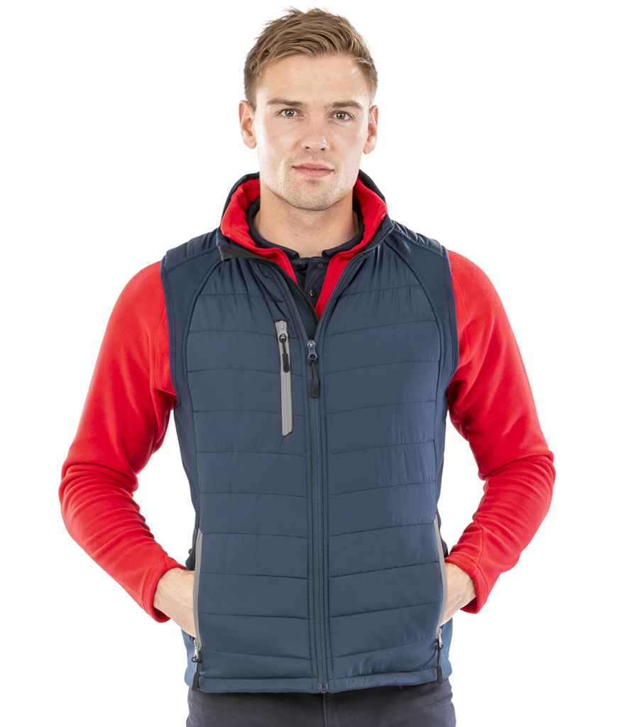 Result Genuine Recycled Compass Padded Gilet | Navy/Grey - Lancashire Teamwear