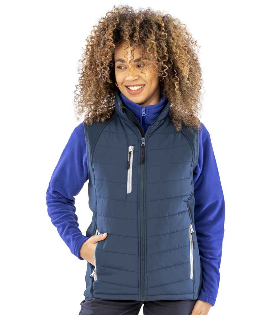 Result Genuine Recycled Compass Padded Gilet | Navy/Grey - Lancashire Teamwear