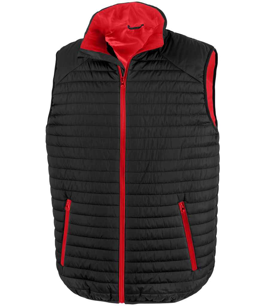 Result Genuine Recycled Thermoquilt Gilet | Black/Red - Lancashire Teamwear