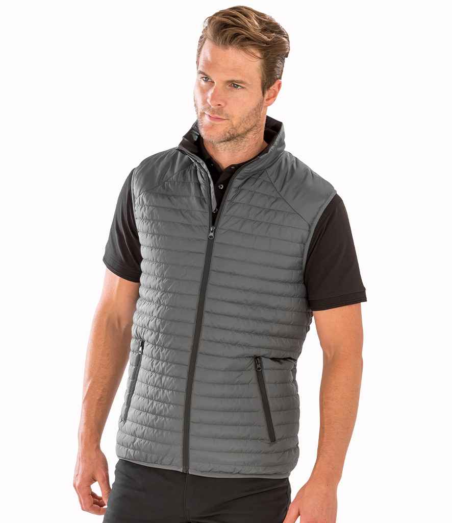 Result Genuine Recycled Thermoquilt Gilet | Grey/Black - Lancashire Teamwear
