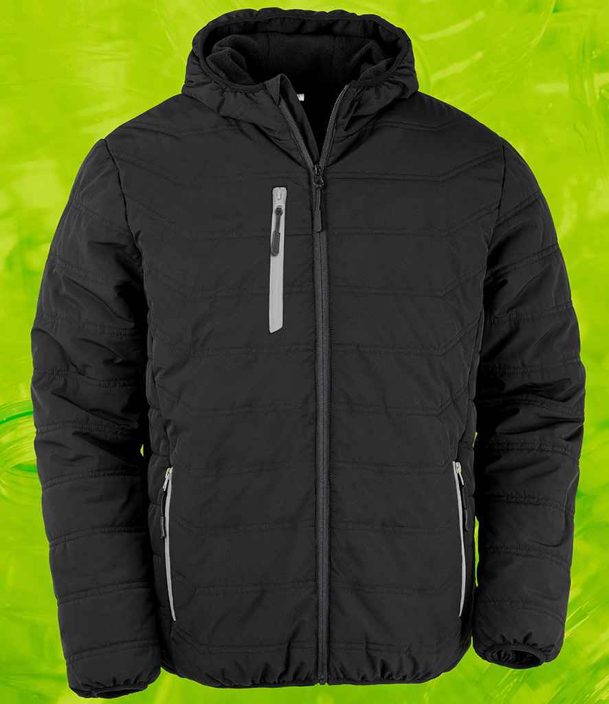 Result Genuine Recycled Compass Padded Winter Jacket | Black/Grey - Lancashire Teamwear