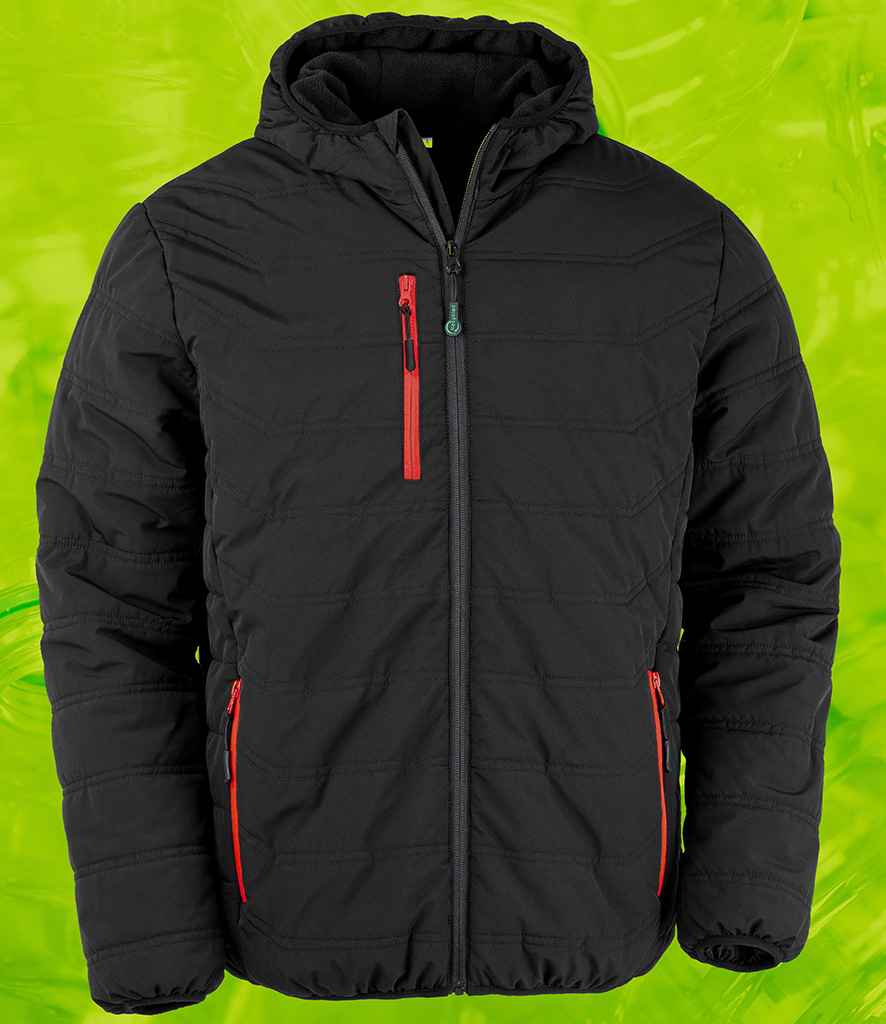 Result Genuine Recycled Compass Padded Winter Jacket | Black/Red - Lancashire Teamwear