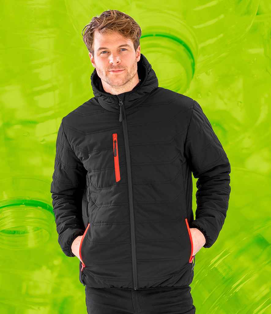 Result Genuine Recycled Compass Padded Winter Jacket | Black/Red - Lancashire Teamwear