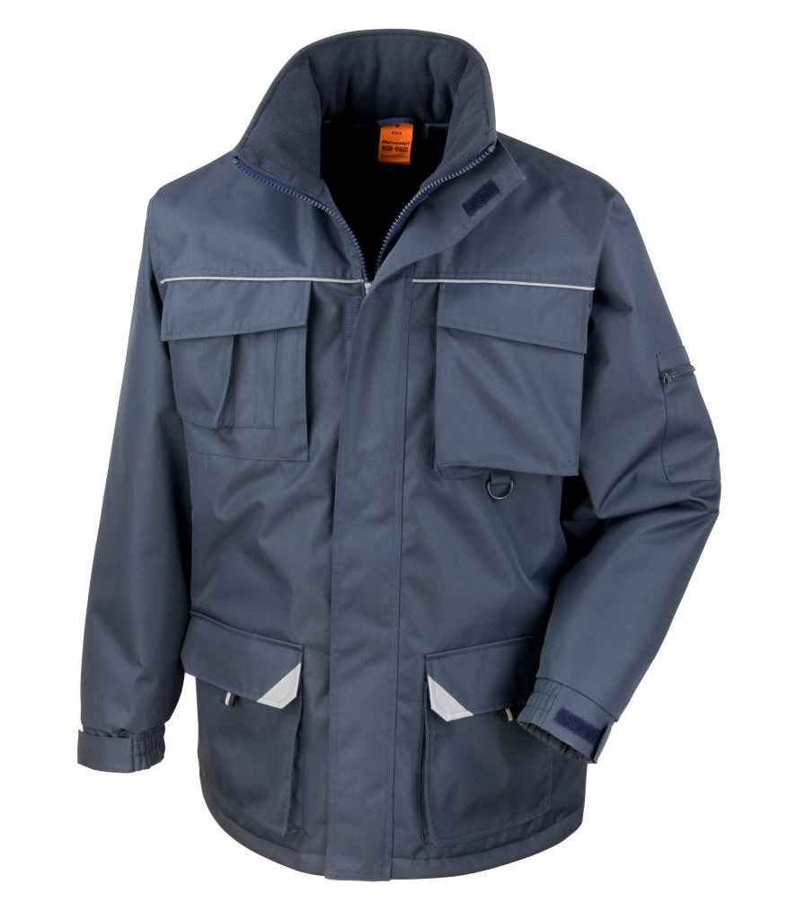 Result Work-Guard Sabre Long Coat | Navy Jacket - Lancashire Teamwear