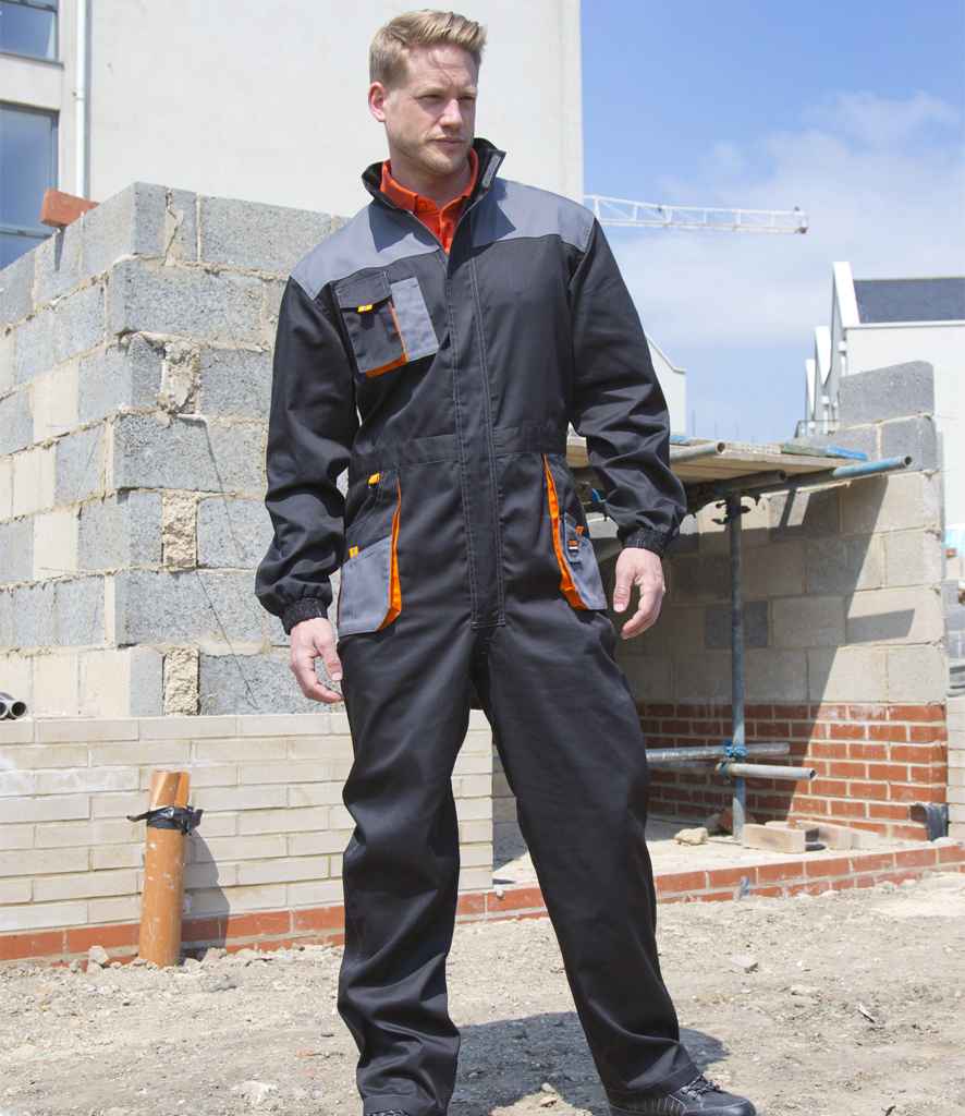 Result Work-Guard Lite Coverall | Black/Grey - Lancashire Teamwear