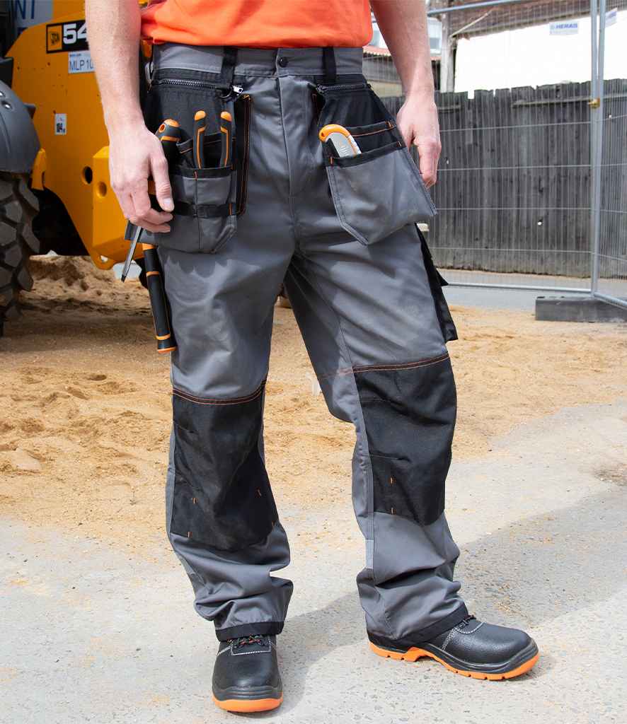 Result Work-Guard X-Over Holster Trousers | Grey/Black - Lancashire Teamwear