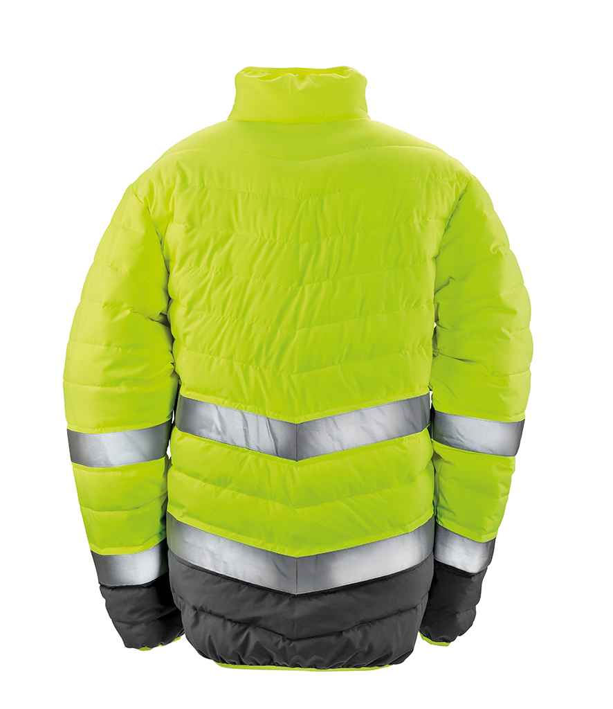 Result Safe-Guard Soft Safety Jacket | Fluorescent Yellow/Grey - Lancashire Teamwear