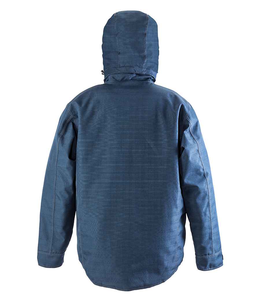 Result Work-Guard Denim Texture Rugged Jacket | Navy - Lancashire Teamwear