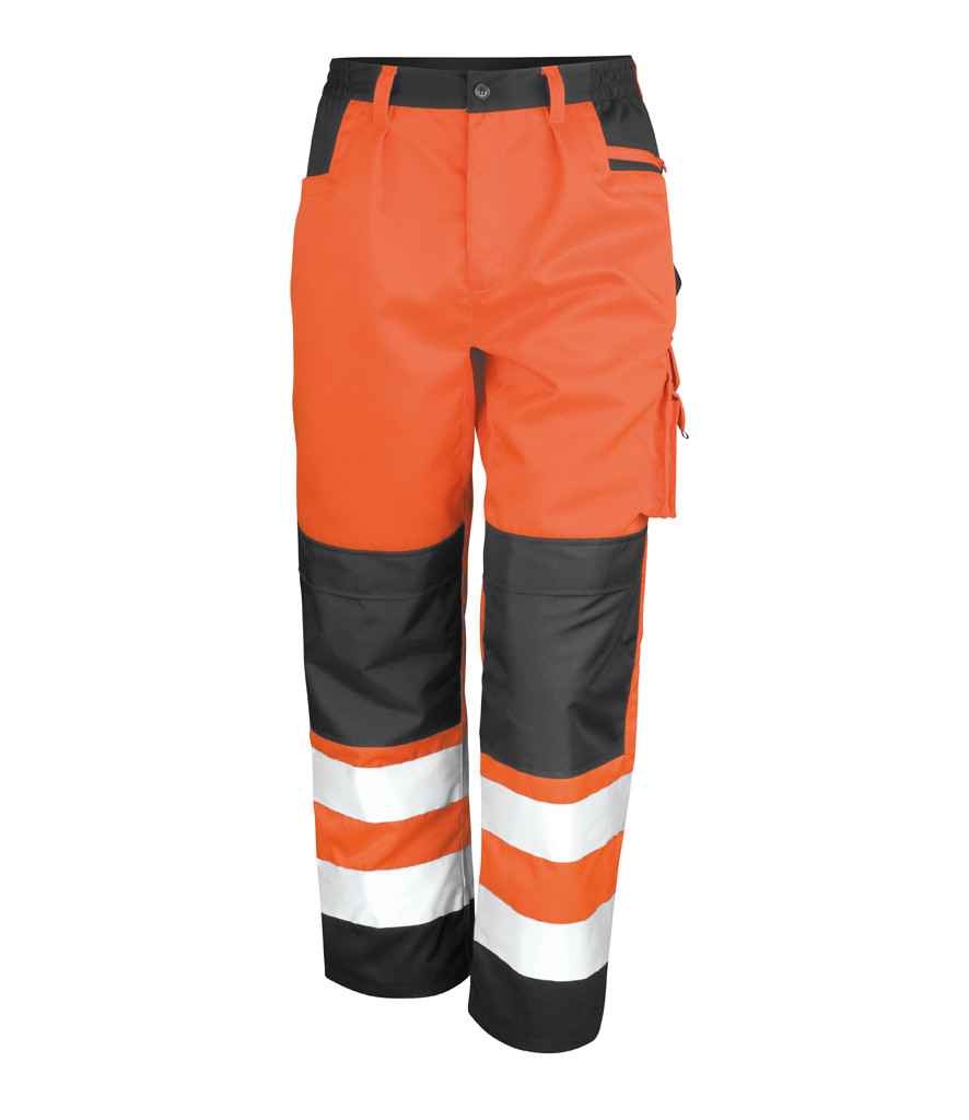 Result Safe-Guard Hi-Vis Cargo Trousers | Fluorescent Orange - Lancashire Teamwear