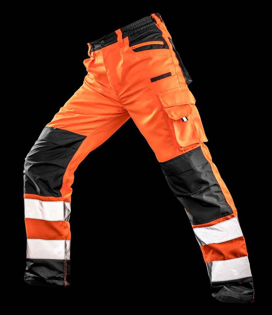 Result Safe-Guard Hi-Vis Cargo Trousers | Fluorescent Orange - Lancashire Teamwear