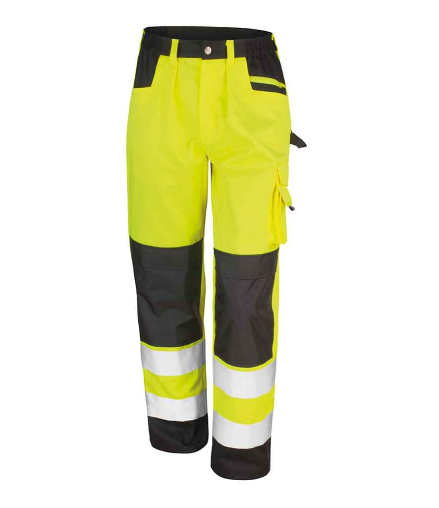 Result Safe-Guard Hi-Vis Cargo Trousers | Fluorescent Yellow - Lancashire Teamwear