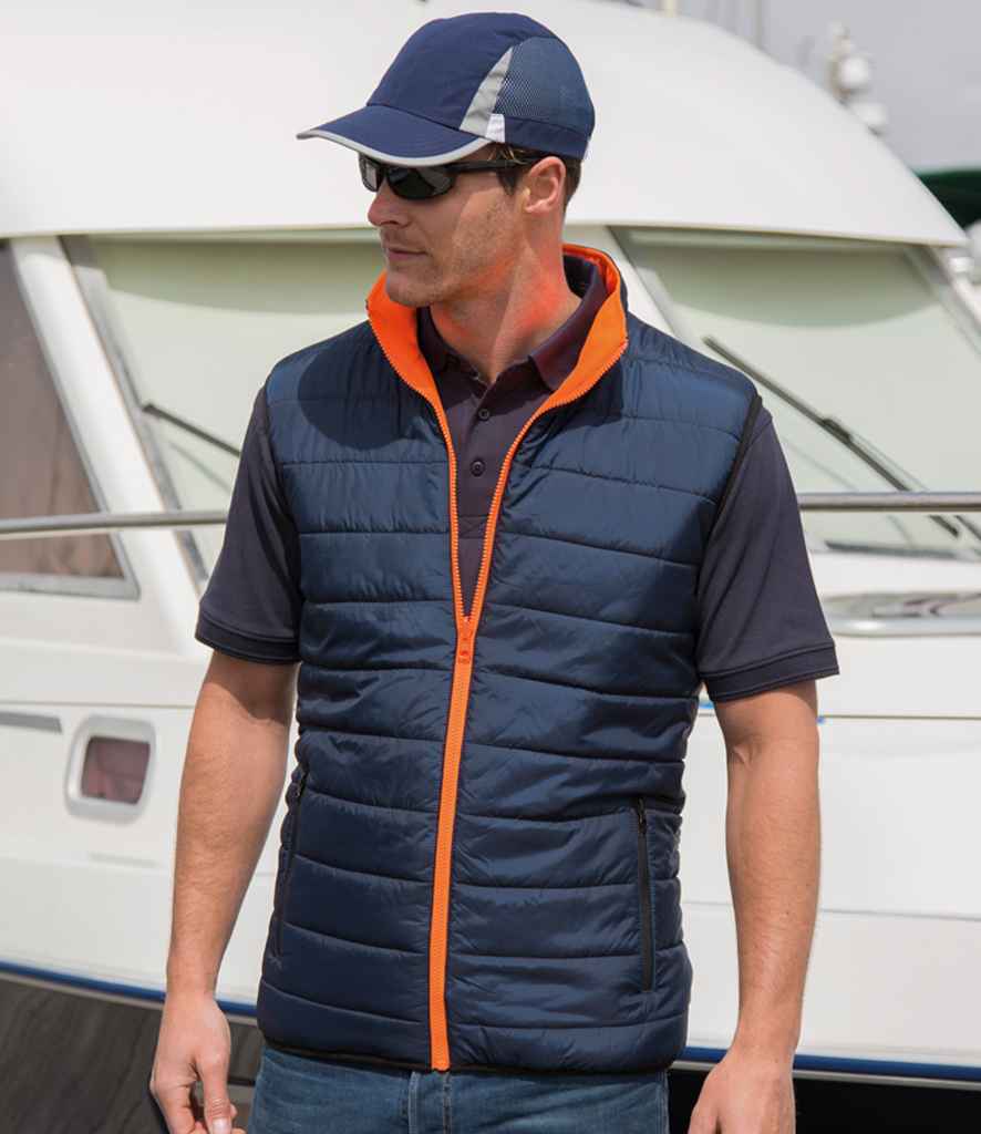 Result Safe-Guard Reversible Soft Padded Gilet | Fluorescent Orange/Navy - Lancashire Teamwear