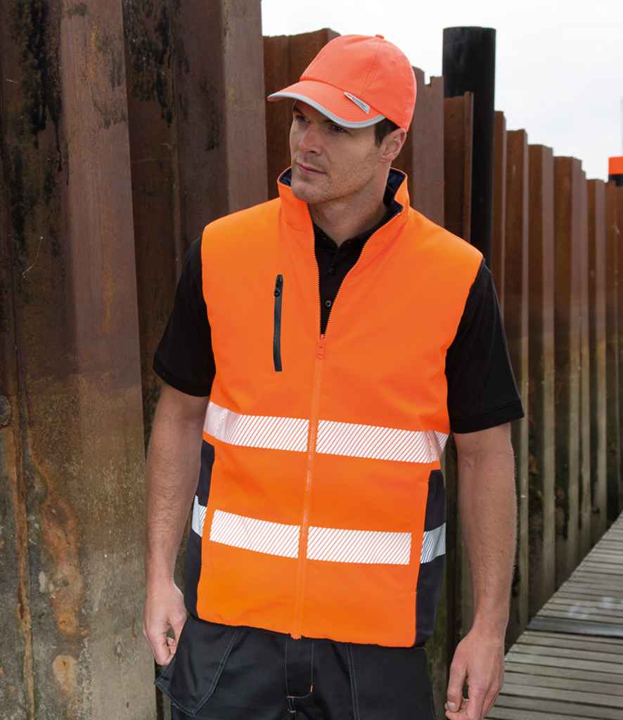 Result Safe-Guard Reversible Soft Padded Gilet | Fluorescent Orange/Navy - Lancashire Teamwear