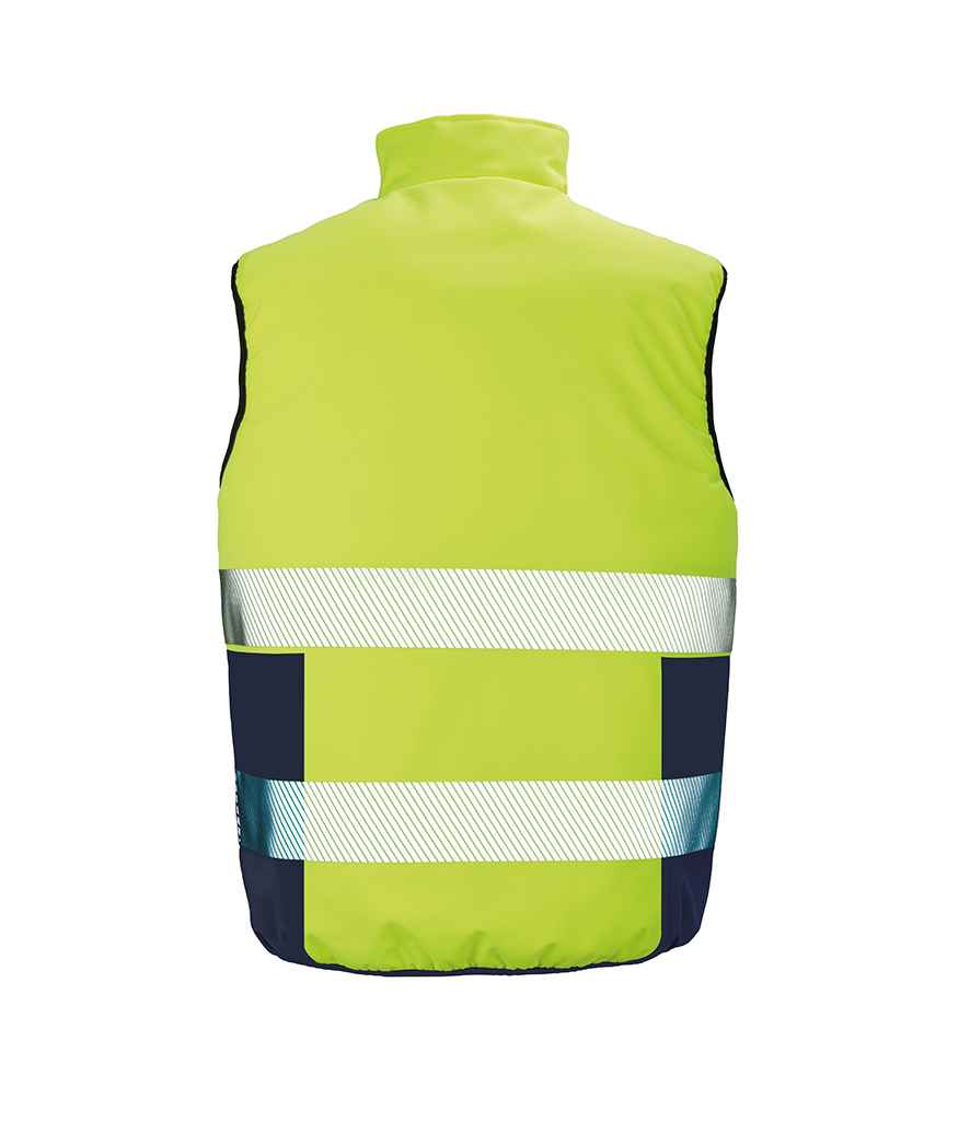 Result Safe-Guard Reversible Soft Padded Gilet | Fluorescent Yellow/Navy - Lancashire Teamwear