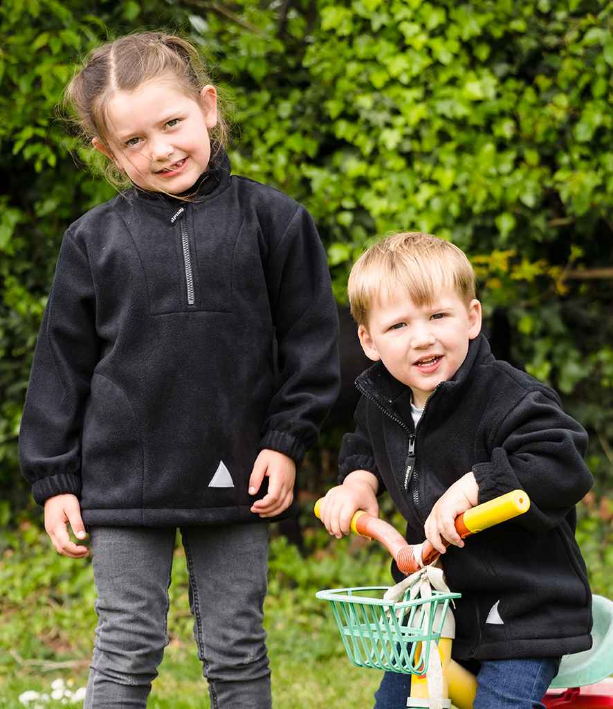 Result Kids/Youths Zip Neck Polartherm™ Fleece | Black - Lancashire Teamwear