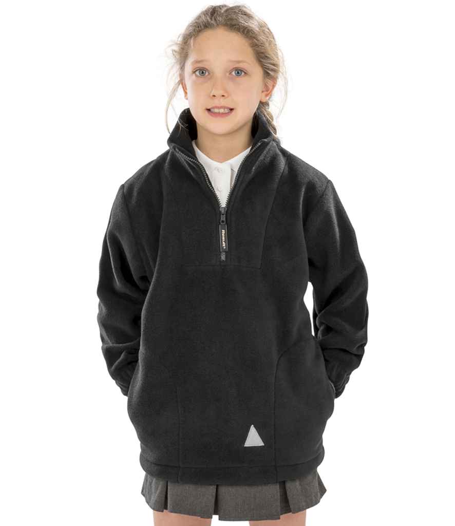 Result Kids/Youths Zip Neck Polartherm™ Fleece | Black - Lancashire Teamwear