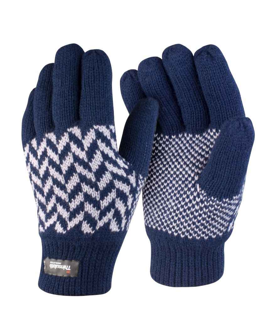 Result Pattern Thinsulate™ Gloves | Navy/Grey - Result Winter Essentials - Lancashire Teamwear