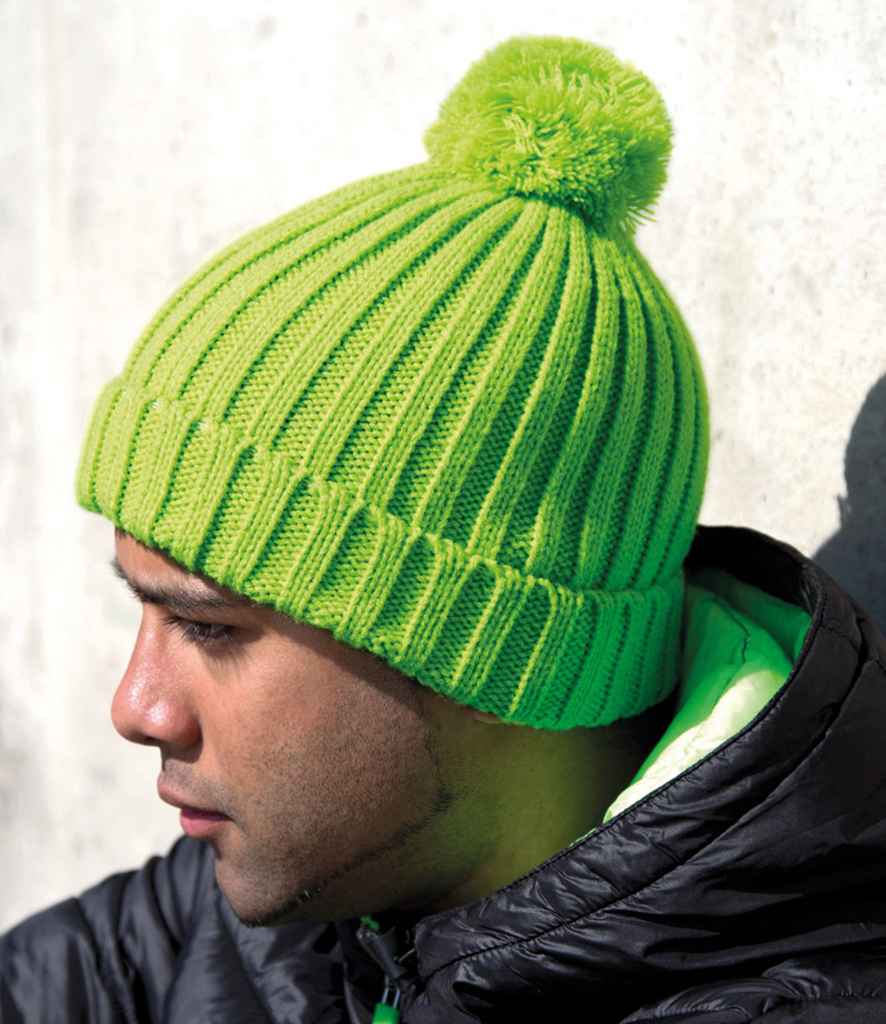 Result HDi Quest Knitted Hat | Lime Green - Result Winter Essentials Headwear - Lancashire Teamwear