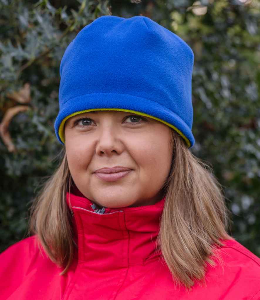 Result Reversible Fleece Skull Hat | Royal Blue/Lime Green - Result Winter Essentials Headwear - Lancashire Teamwear
