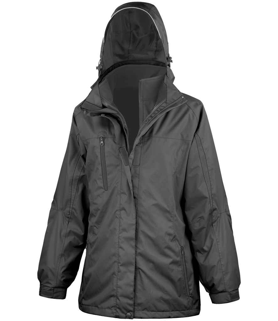 Result Ladies Journey 3-in-1 Jacket with Soft Shell Inner | Black/Black - Lancashire Teamwear