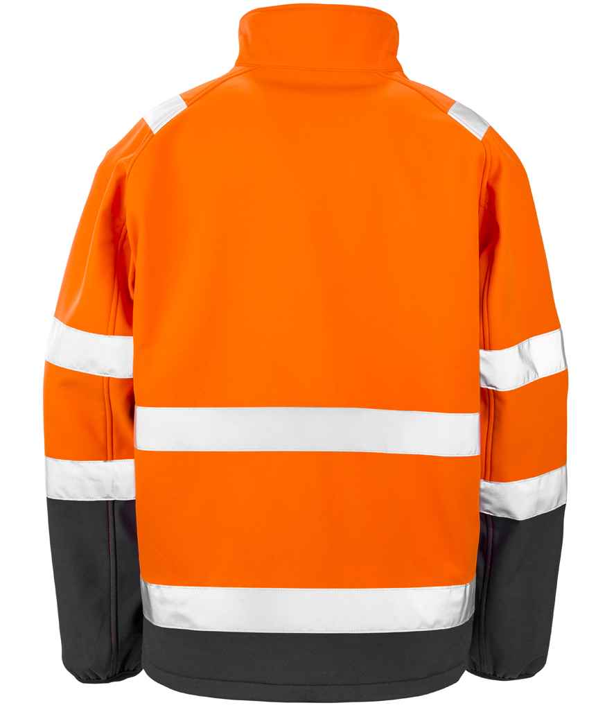 Result Safe-Guard Printable Safety Soft Shell Jacket | Fluorescent Orange/Black - Lancashire Teamwear