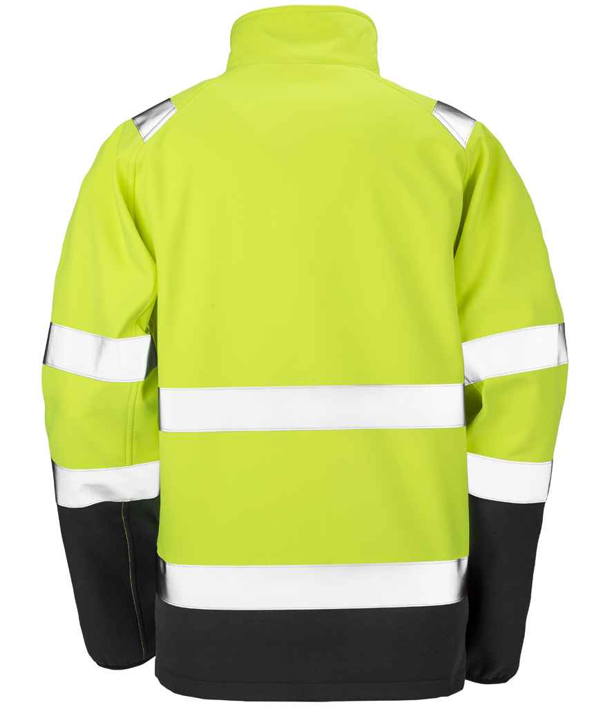 Result Safe-Guard Printable Safety Soft Shell Jacket | Fluorescent Yellow/Black - Lancashire Teamwear