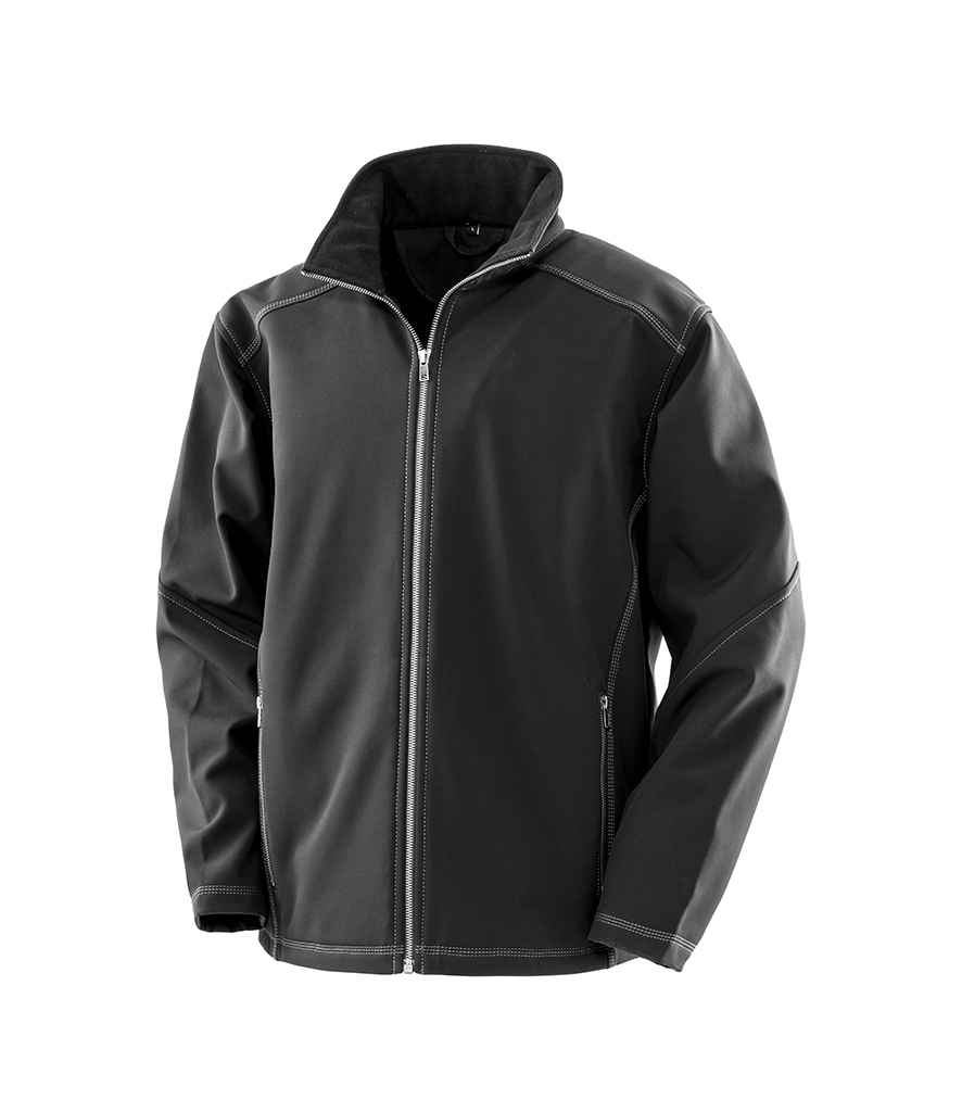 Result Work-Guard Treble Stitch Soft Shell Jacket | Black - Lancashire Teamwear