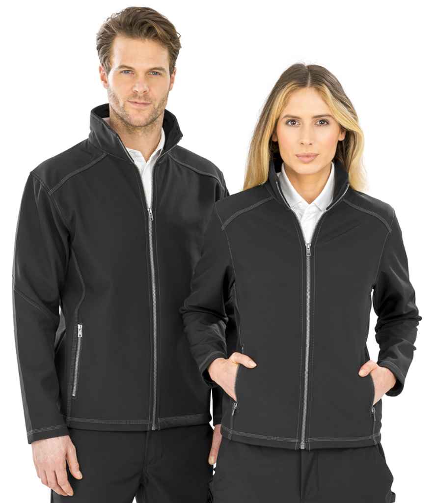 Result Work-Guard Treble Stitch Soft Shell Jacket | Black - Lancashire Teamwear