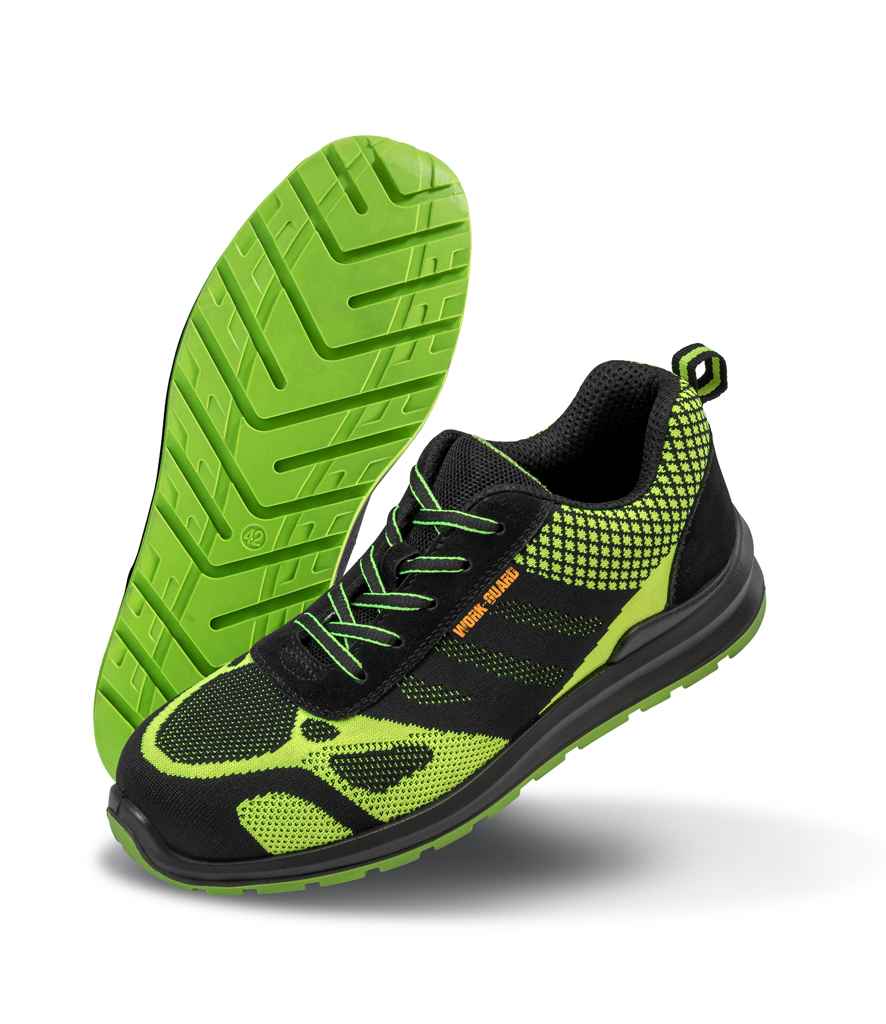 Result Work-Guard Hicks SRA SB Safety Trainers | Neon Green/Black Footwear - Lancashire Teamwear