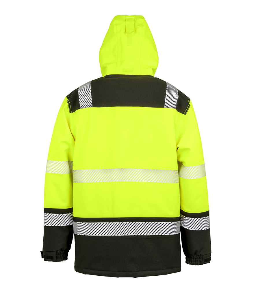 Result Safe-Guard Extreme Tech Printable Soft Shell Safety Jacket | Fluorescent Yellow/Black - Lancashire Teamwear