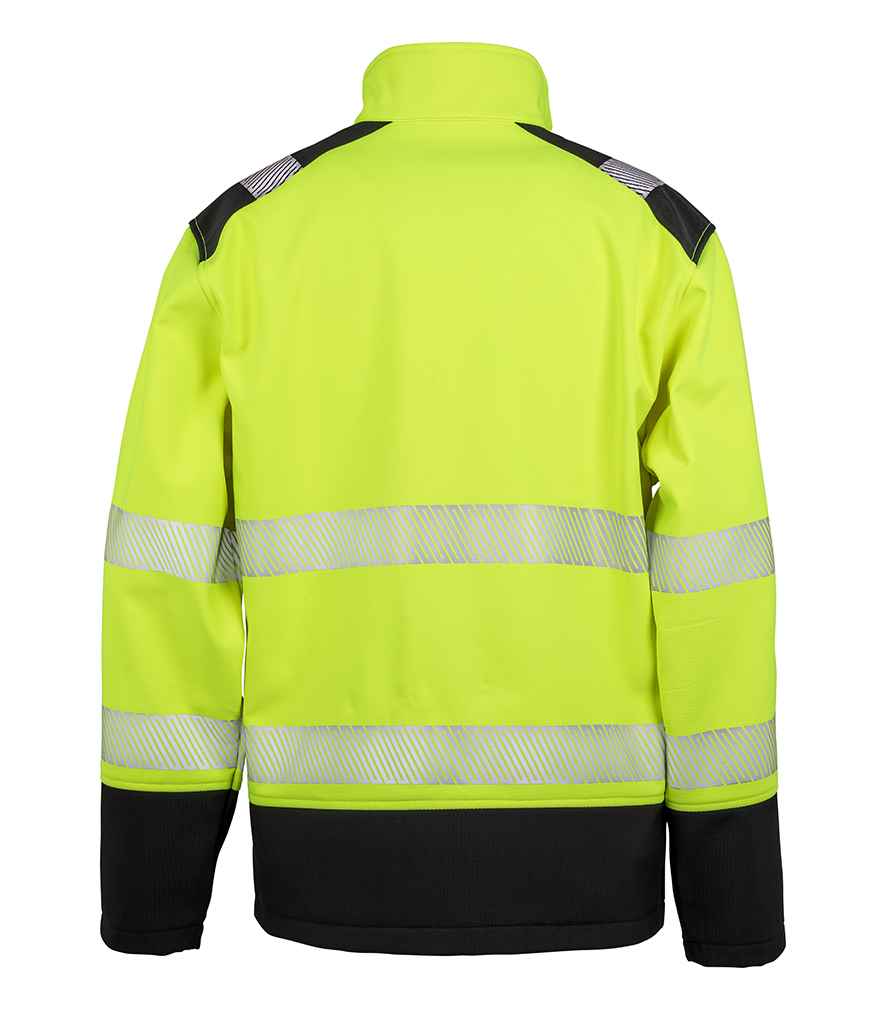Result Safe-Guard Printable Ripstop Safety Soft Shell Jacket | Fluorescent Yellow/Black - Lancashire Teamwear