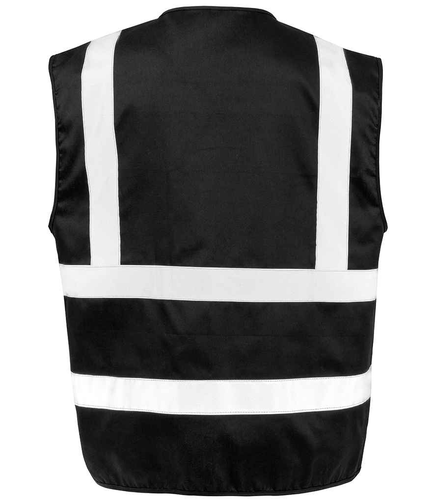 Result Safe-Guard Heavy Duty Poly/Cotton Security Vest | Black Waistcoat - Lancashire Teamwear