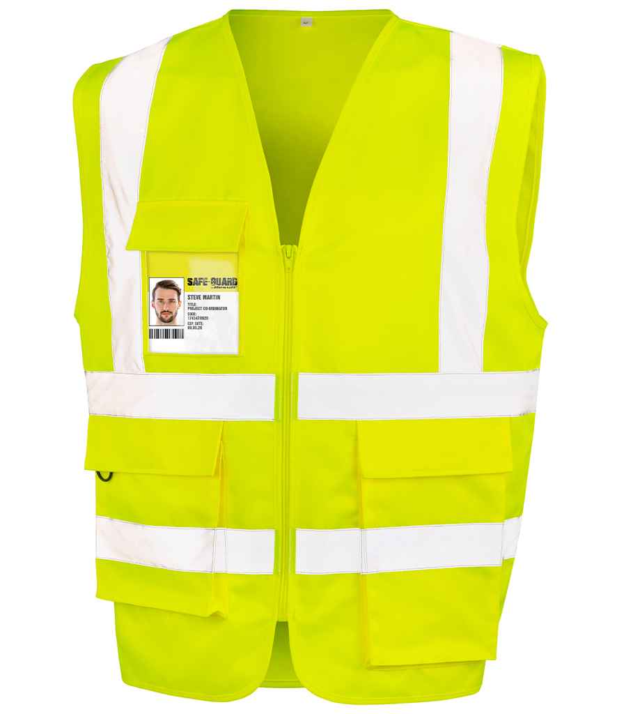 Result Safe-Guard Heavy Duty Poly/Cotton Security Vest | Yellow Waistcoat - Lancashire Teamwear