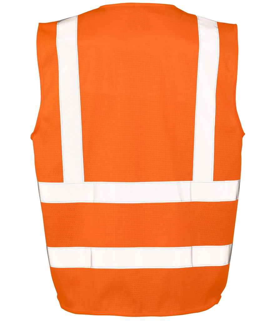 Result Safe-Guard Executive Cool Mesh Safety Vest | Fluorescent Orange Waistcoat - Lancashire Teamwear