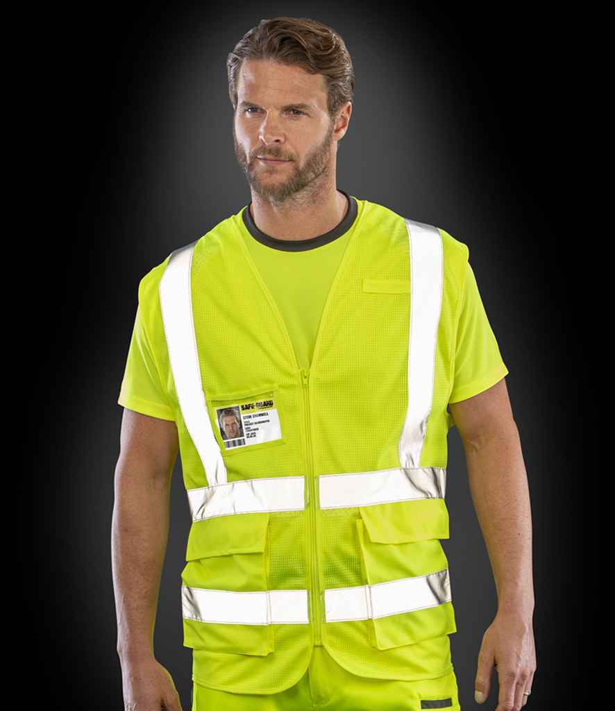 Result Safe-Guard Executive Cool Mesh Safety Vest | Fluorescent Yellow Waistcoat - Lancashire Teamwear