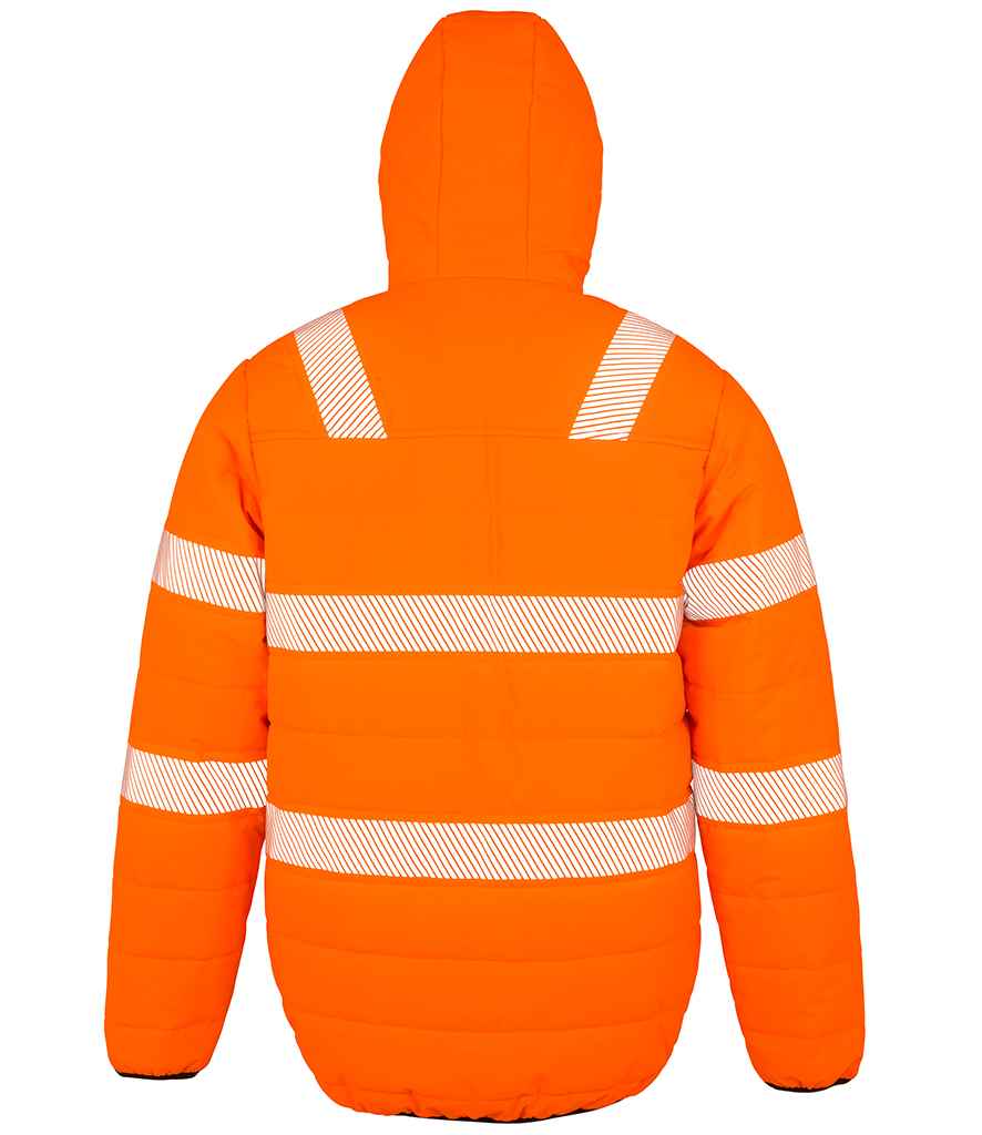 Result Genuine Recycled Ripstop Padded Safety Jacket | Fluorescent Orange - Lancashire Teamwear