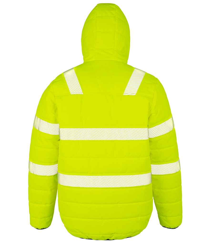 Result Genuine Recycled Ripstop Padded Safety Jacket | Fluorescent Yellow - Lancashire Teamwear