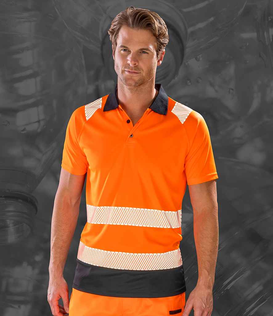 Result Genuine Recycled Safety Polo Shirt | Fluorescent Orange - Lancashire Teamwear