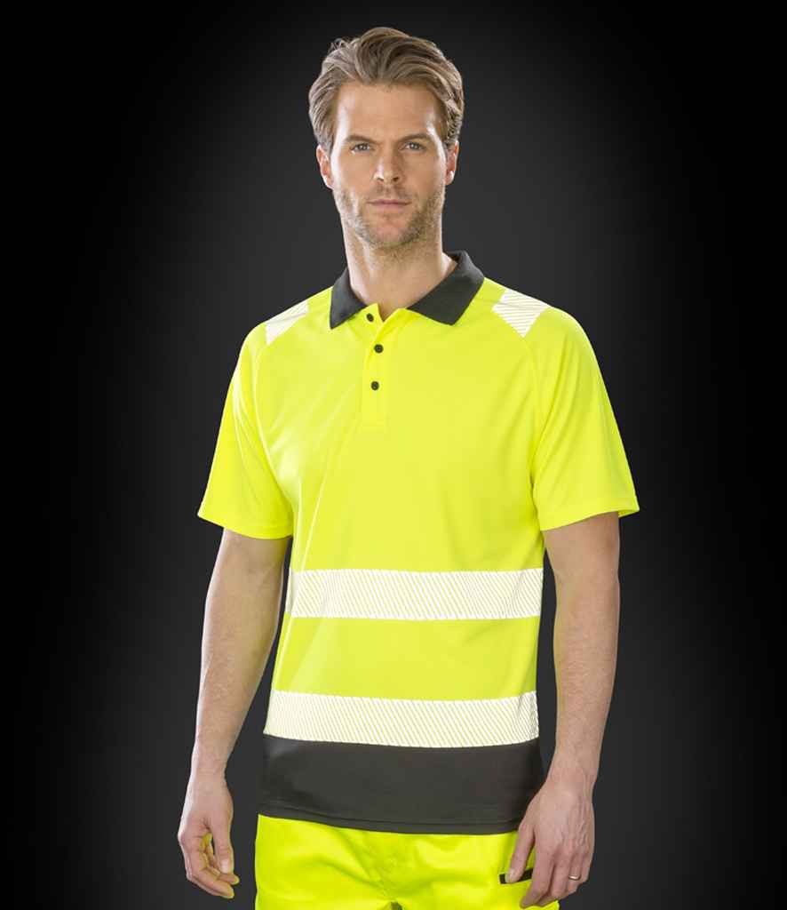 Result Genuine Recycled Safety Polo Shirt | Fluorescent Yellow - Lancashire Teamwear