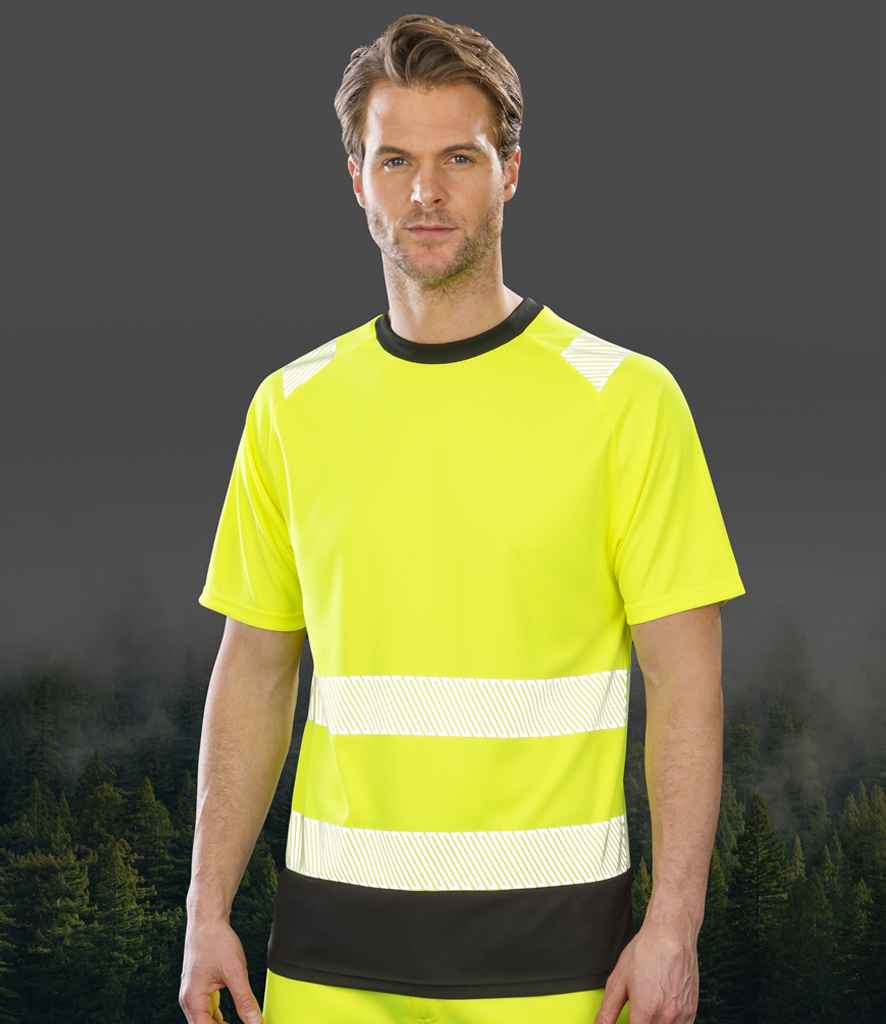 Result Genuine Recycled Safety T-Shirt | Fluorescent Yellow - Lancashire Teamwear