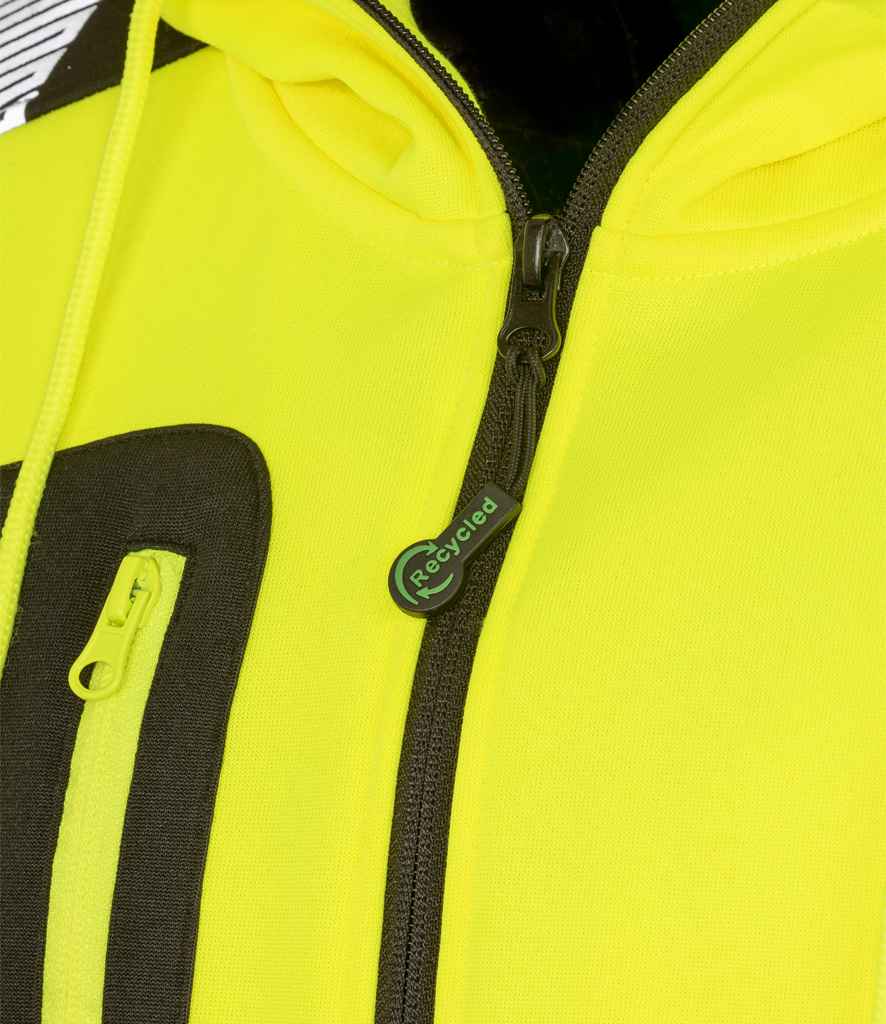 Result Genuine Recycled Safety Zip Hoodie | Fluorescent Yellow - Lancashire Teamwear