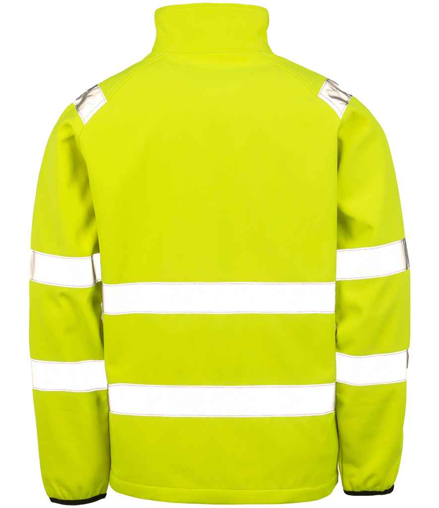 Result Genuine Recycled Printable Safety Soft Shell Jacket | Fluorescent Yellow - Lancashire Teamwear