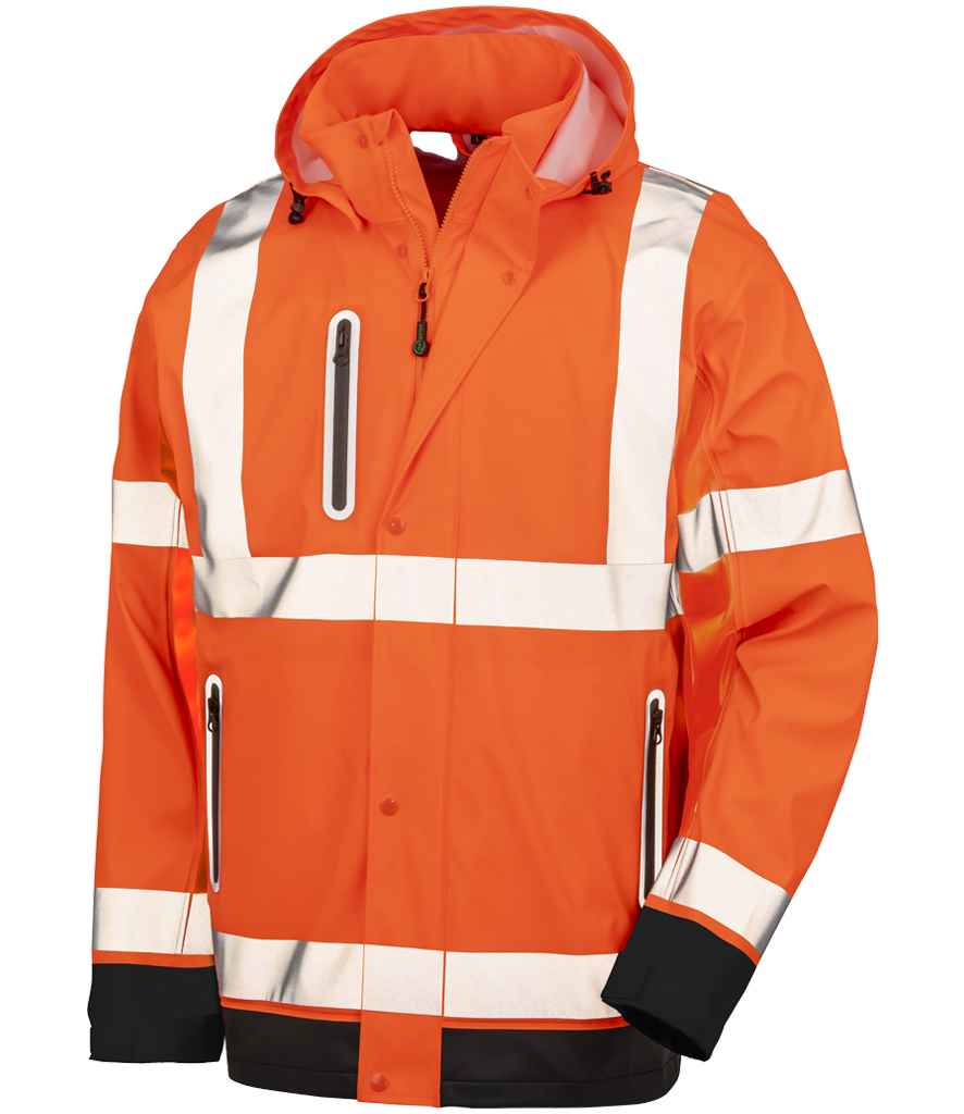 Result Recycled Heavy Duty Prism PU Safe and Dry Jacket Fluorescent Orange/Black