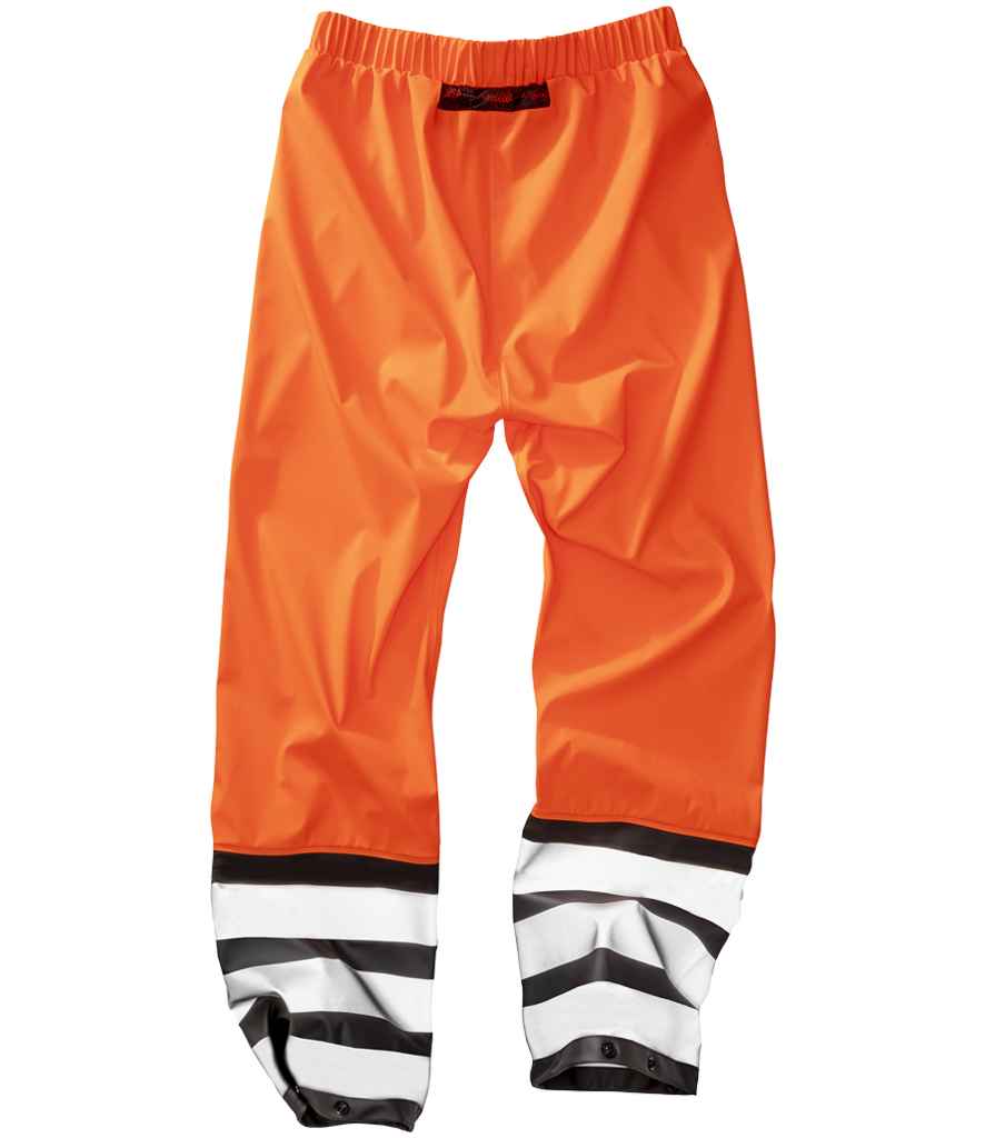 Result Recycled Heavy Duty Prism PU Safe and Dry Trousers | Fluorescent Orange/Black - Result Genuine Recycled - Lancashir...