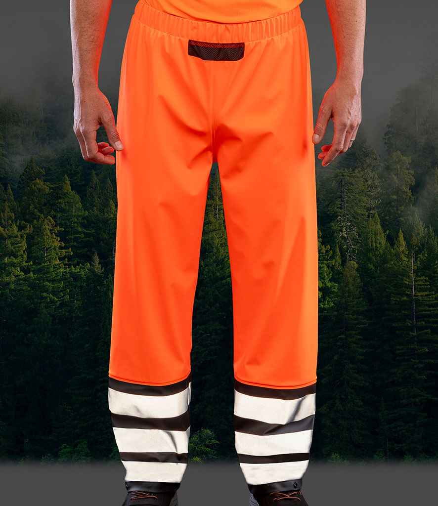 Result Recycled Heavy Duty Prism PU Safe and Dry Trousers | Fluorescent Orange/Black - Result Genuine Recycled - Lancashir...