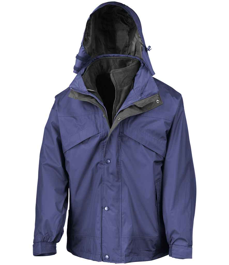 Result 3-in-1 Waterproof Zip and Clip Fleece Lined Jacket | Royal Blue/Black - Lancashire Teamwear