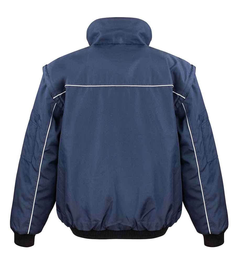 Result Work-Guard Zip Sleeve Heavy Duty Jacket | Navy/Navy - Lancashire Teamwear